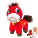 lbyduomai Stuffed Animal Crying Horse Year of The Horse 2026, Red Zodiac Horse Toys Lunar New Year Decorations, 9.84in Cry CryHorse, Blessing Souvenir Mascot Easter Basket Stuffers for Teens Toddler
