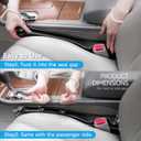 Givifive Car Seat Gap Filler Set of 2, Soft Foam Multifunctional Seat Side Gap Filler with Organizer & Hook Function, 3in1 Gap Stopper Universal Fit Car SUV Truck Fill The Gap Between Seat & Console