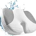 Idle Hippo Hot Tub Booster Seat, 4D Air Mesh Weighted Hot Tub Pillow with Powerful Non-Slip Suction Cups, Ergonomic Booster Cushion, Quick Dry Spa Pillow Hot Tub Accessories for Adults Indoor Outdoor (White)