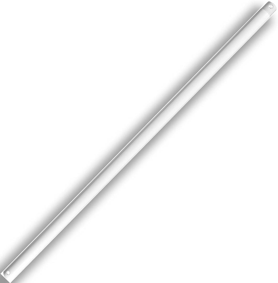36 Inch Ceiling Fan Downrod Threaded, 1 Inch Outer Diameter Matte White Ceiling Fan Extension Rod (With Threads),Down Rods Compatible With Most Ceiling Fans,Easy Installation