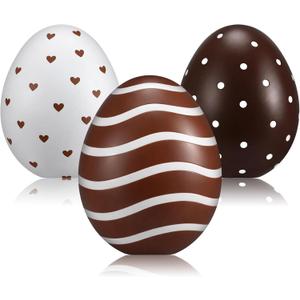 Amyhill 3 Pcs 3D Easter Egg Decorations Resin Rustic Farmhouse Eggs Table Centerpiece Vintage Easter Egg Tiered Tray Decor Tabletop Freestanding Gifts for Spring Party Gifts