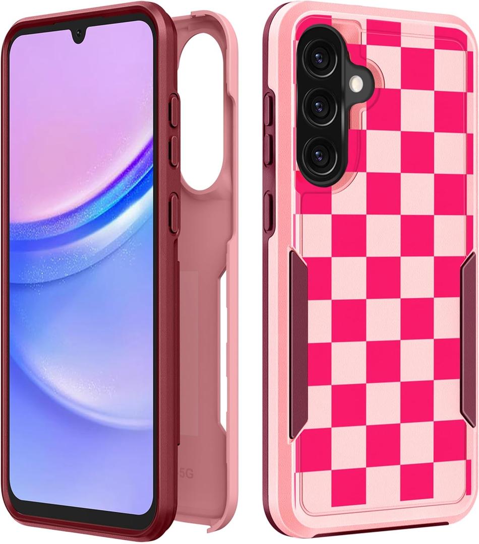 for Galaxy A36 5G Phone Case Women - Cute Girls Cover Girly Kawaii Aesthetic Unique Design Fashion Heavy Duty Protective Shockproof Military Grade Teens for Samsung Galaxy A36 5G Cases (Plaid)