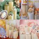 Cylinder Stands for Party 5Pcs Round Pedestal Stand Foldable Cardboard Columns Cylinder Tables for Parties Baby Shower Birthday Wedding Pillars Display Decoration