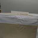 Large Toy Storage Box with Lid, Sturdy Toys Storage Chest Bin Organizer Basket with Dividers for Kids, Boys, Girls, Nursery, Closet, Bedroom, Playroom 25"x13" x16" (Beige and White)