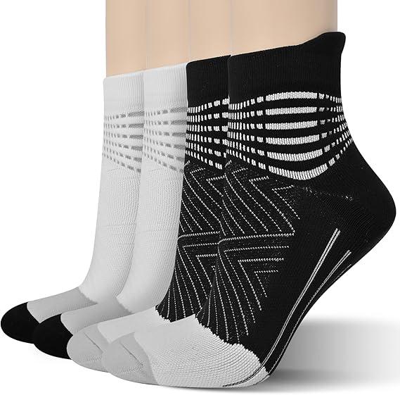 IRAMY Compression Ankle Support Socks Women - Coolmax Wicking, Cushioned Athletic, Plantar Fasciitis Relief 2/3/6 Pairs
