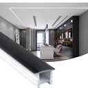 16.4FT Recessed Flexible LED Diffuser Channel, Silicone Black Bendable LED Diffuser Strip Light Tube Cover for Background Decoration, Wall, Cabinet and Indoor Outdoor Lighting (20 x 10mm)