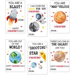 Cazhes Valentine's Day Gifts Tags Stickers, 60pcs Gift Wrap Self Adhesive Stickers, Outer Space Happy Valentine's Day Wrapping Decorations for Envelopes Present School - B02