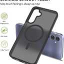 Magnetic for Samsung Galaxy A16 5G Case, with [Tempered Glass Screen Protector][Compatible with MagSafe][Military Grade Shockproof] Slim Translucent Matte Phone Case for A16 5G-Black