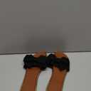 Women's Bow Knot Slides Open Toe Flat Sandals Summer Slip On Slippers (9.5, Black)