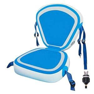 Huskfirm Kayak Seat, Universal Padded Board Seats Comfortable Inflatable Detachable - Adjustable SUP Seat for Kayaks, Rowboats, Fishing Boats, Fishing, Boat Rafting Light Blue