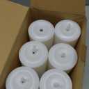 Hinabichan Flameless Candles Battery Operated with Remote and 2/4/6/8 H Timer, 6pcs Flickering Fake Electric Candles for Festival Wedding Home Party Decor (D3 x H 6") (White)