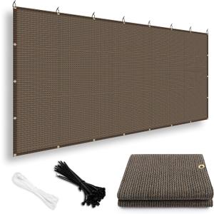 LOVE STORY 10x10 FT Sun Shade Cloth with Grommets Pergola Shade Cover 95% UV Protection for Patio Outdoor, Brown