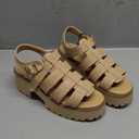 Raffia Platform Sandals for Women Straw Espadrille Fisherman Sandal Round Toe Chunky Heels Summer Beach Shoes with Adjustable Buckle Strap, Size: 10