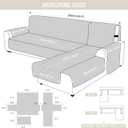 TAOCOCO Waterproof Sectional Sofa Covers 3pcs L Shaped Couch Covers Reversible Chaise Lounge Slipcover Pet Covers for Sectional Sofa L Shape Furniture Protector with Elastic Straps(Large, Cream)