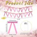 2 x 13ft Velvet Bow Garland with String Lights Velvet Bow Garland Banner Valentines Galentines Indoor Decor for Wedding Holiday Party Wall Home Front Door(Pink)