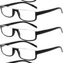 Kerecsen Half Frame Reading Glasses for Men & Women, Lightweight Comfort-Fit Design with Spring Hinges