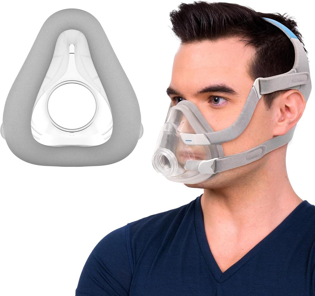 Replacement Memory Foam Cushion (M) for Airtouch F20, Comes with 2 Packs Mask Liners - Full Face F20 Mask Medium - Optimized Comfort & Secure Seal with New Version Memory Foam - Medium