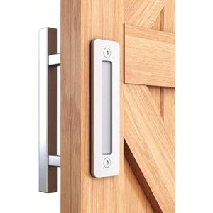 EaseLife 12" Stainless Steel Sliding Barn Door Handles and Pulls,Double Sided Hardware Set,Heavy Duty,Brushed Finish,Anti-Rust Anti-Corrosion,Easy Install (Silver)