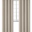 Grey/Eggshell Curtains. 52Wx84L