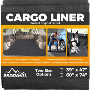 Cargo Liner Mat (60" x 74"), Dog Seat Cover, Trunk Liner, Absorbent, Waterproof, Protects Vehicle Interior, for SUVs, Trucks, Vans, and Cars