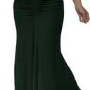 HELYO Women's Elegant Casual Work Business Summer High Waisted Dress Skirts Boho Flowy A Line Long Maxi Skirt S39 (Green, M)