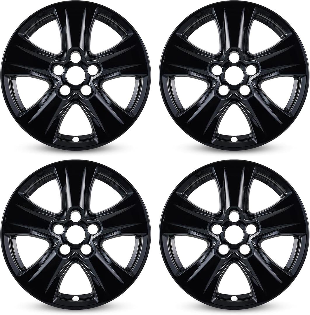 Glossy Black Wheel Skins Compatible with 2019-2024 Toyota RAV4/RAV4 Hybrid ;Set of 4 Pcs;17 inch