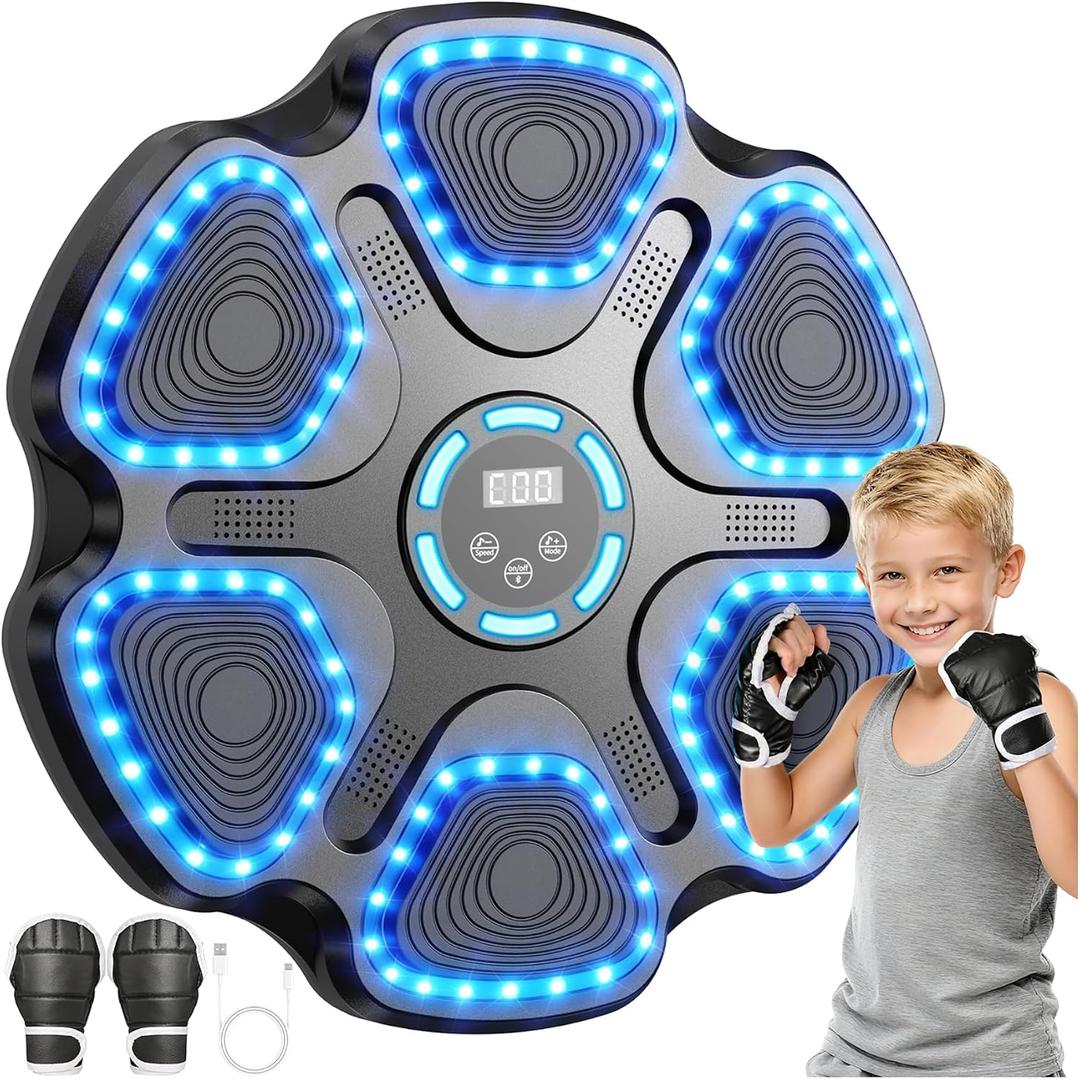 2026 Music Boxing Machine for Adults and Kids, Wall Mount, Boxing Gloves
