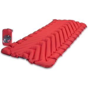 Klymit Insulated Static V Luxe Inflatable Sleeping Pad for Camping, Lightweight Hiking and Backpacking Air Bed For Cold Weather,Red