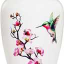 Hummingbird Cremation Urn - Large White Decorative Urn for Adult Ashes - Up to 200 Lbs Capacity