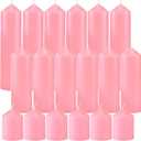 18 Pcs Pink Pillar Candles Bulk SetHurricane Candles3 Different Lengths (6 Each)Dripless Unscented SmokelessGives You a Better Atmosphere When Organizing Wedding or Event Party