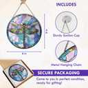 FLAGWIX Dragonfly Gifts for Women Men - Stained Glass Window Hanging 8 in - Dragonfly Garden Decor for Yard Decorations Outdoor, Dragon Fly Sun Catchers Indoor Window for Home Garden Decor