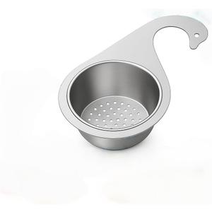 2 x Stainless Steel Swan Sink Strainer Basket  304 Food-Grade Corner Drain Filter, Multi-Functional Hanging Basket for Kitchen Sink  Efficient Drainage, Fruit/Vegetable Cleaning & Gadget Storage (1PC)