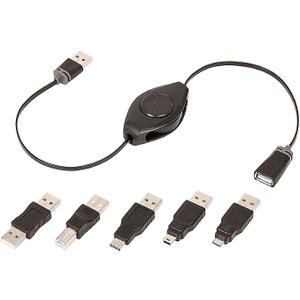 Emerge Tech ETPRU6M Universal USB Extension Retractable Cord, Black, 6 feet