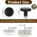 36 Pack Black Cabinet Knobs, Matte Black Zinc Alloy Drawer Pulls, 1-1/5 Inch Round Kitchen Hardware for Dresser, Wardrobe, Closet, and Bathroom Furniture