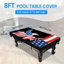 NEVERLAND Pool Table Cover 8ft - Waterproof & Dustproof, Indoor & Outdoor Protection, Oxford Cloth Tear-Resistant Scratch-Proof Billiard Table Covers for Home and Billiard Room