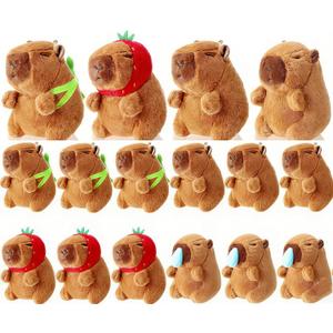 12Pcs Capybara Plush Keychain Capybara Stuffed Animals Toy Capibara Cute Keychain Pendant for Party Favor Decor (12, Mixed Style)