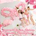 Hungdao 300 Pcs Pink Giant Bow Party Decorations Jumbo Bow Balloon Arch Kit Large Baby Shower Decoration for Girls Birthday Wedding Coquette Bridal Bachelorette Party Decor(10 In)