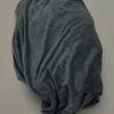 H.VERSAILTEX Stretch Velvet Armchair Cover Couch Covers 1 Cushion Chair Slipcover for Living Room Furniture Cover Crafted from Thick Comfy Rich Velour (Chair 31"-49", Stone Blue)