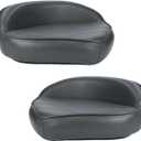 Casting Seat Fishing Bass Boat Seat, Marine Grade Vinyl Exterior Universal Pro Casting Deck Seat for Fishing Jon Bass Tracker Pro Butt Chair, Dark Grey-2Pack,15W x 11D x 6H