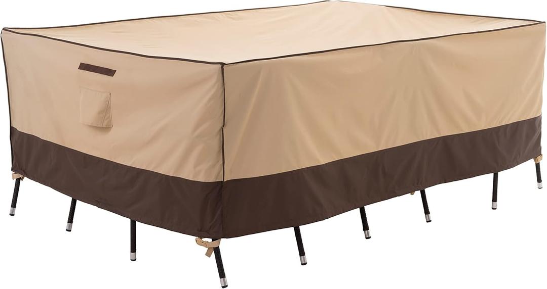 F&J Outdoors Patio Table Cover Waterproof UV Resistant Outdoor Table Covers Medium-Small Furniture Covers, 74"W x 44"D x 27.5"H