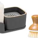Full Circle Bubble Up Combo  Family Safe, Formaldehyde-Free  Gray Ceramic Soap Dish with Plant-Based Sponge & Bamboo Dish Brush  Versatile Kitchen Scrub Brush Set for Pots, Pans, Counter & Ovens