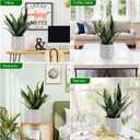 Artificial Sansevieria Plant Fake Snake Plant in Plastic Pot, 22" Tall Real Touch Fakes Plants for Home Decor Indoor, Lifelike Succulent Like Plant for Office Bedroom Living Room-Green