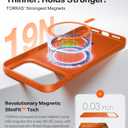 TORRAS Magnetic Slim-Fit for iPhone 17 PRO MAX Case, Ultra-Thin 17 ProMax Phone Case Compatible with MagSafe, Light Anti-Scratch Matte Hard PC Bayer 6.9 inch OriginFit, Glossy Orange