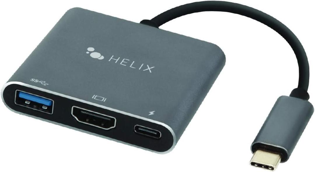 Helix USBCONNECT Adapter Hub USB-C to USB-A, HDMI and USB-C, Standard Size (ETHHUB3)