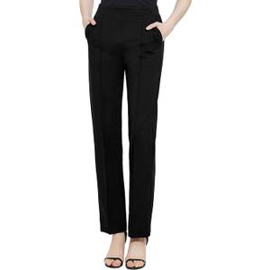 Urban CoCo Women's Yoga Dress Pants Stretchy Casual Slacks Straight Leg Work Pants with Pockets (Large, Black)
