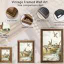 Vintage Gold Framed Flying Duck Canvas Wall Art Country Mallard Duck Wildlif Painting Picture Wall Decor Retro Rustic Landscape Poster Print Artwork for Living Room Bedroom Office Home Decoration, 24"L x 16"W