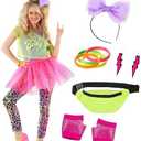 Morph 80s Outfit for Women 80s Costume Decades Day Outfits Womens 80 s Outfit for Party Halloween Disco Costume, Small