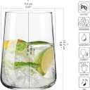 Krosno Infinity Drinking Glasses Set of 6 16.6 oz Water Juice Glasses, Modern Tapered Tumblers, Lead-Free Glassware, Clear Everyday Drinkware, Dishwasher Safe, Made in Europe