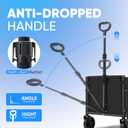 Sekey Wagon Cart with Wheels with 220LBS Capacity,Heavy Duty Wagon Carts Foldable,Lightweight Utility Portable Cart for Grocery, Shopping, Garden, Camping. Black