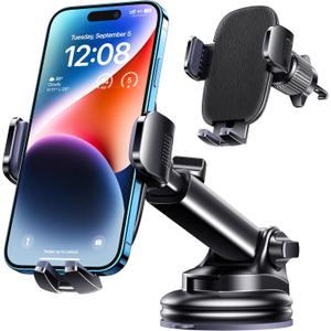 Qifutan Dash Mounted Phone Holders for Your Car Dash Phone Mount for Car Dashboard Air Vent Multi-Mount 3 in 1 Vehicle Windshield Holder Compatible Multi-Device Clip Desk Mount
